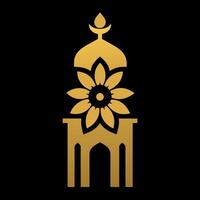 Islamic Golden color ornament art illustration vector