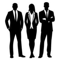 Business people standing with VIP pose silhouette vector