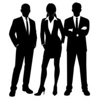 Business people standing with VIP pose silhouette vector