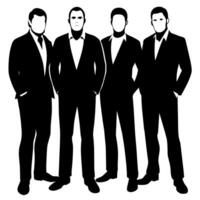 Business people standing with VIP pose silhouette vector