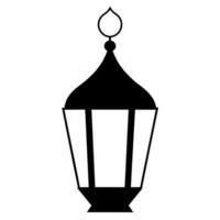 minimal and simple Islamic Lantern silhouette black color vector