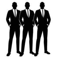 Business people standing with VIP pose silhouette vector