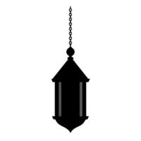 minimal and simple Islamic Lantern silhouette black color vector