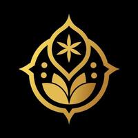 Islamic Golden color ornament art illustration vector