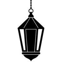 minimal and simple Islamic Lantern silhouette black color vector