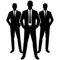 Business people standing with VIP pose silhouette vector