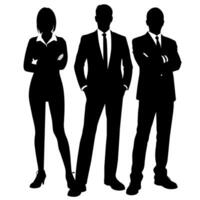 Business people standing with VIP pose silhouette vector