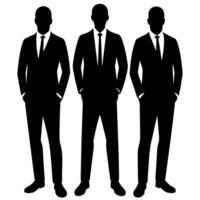 Business people standing with VIP pose silhouette vector