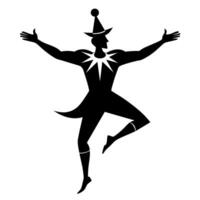 circus man black color silhouette, white background vector