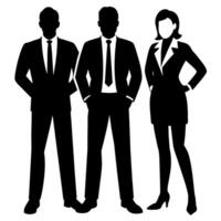 Business people standing with VIP pose silhouette vector