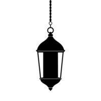 minimal and simple Islamic Lantern silhouette black color vector