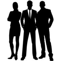 Business people standing with VIP pose silhouette vector