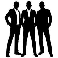 Business people standing with VIP pose silhouette vector