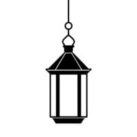 minimal and simple Islamic Lantern silhouette black color vector