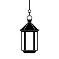 minimal and simple Islamic Lantern silhouette black color vector