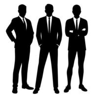 Business people standing with VIP pose silhouette vector