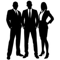 Business people standing with VIP pose silhouette vector