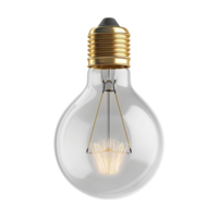 Generated AI a light bulb with a wire inside isolated on transparent background png