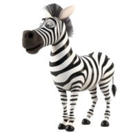Generated AI a cartoon zebra standing on transparent background png