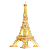 Generated AI eiffel tower is a symbol of paris isolated on transparent background png