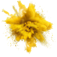 Generated AI yellow powder explosion on transparent background png