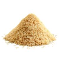 generado ai un pila de marrón arroz en transparente antecedentes png