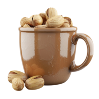 generado ai pistacho nueces en un taza aislado en transparente antecedentes png