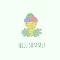 Hello summer. Ice cream. illustration vector