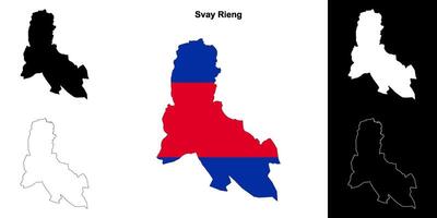 Svay Rieng province outline map set vector