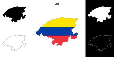 Lara state outline map set vector