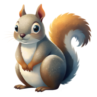 Illustration of Digital Painting, Squirrel isolated on background png