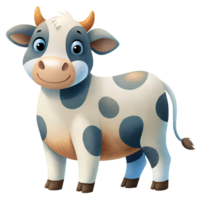 Illustration of Digital Painting, cute cow isolated on background png