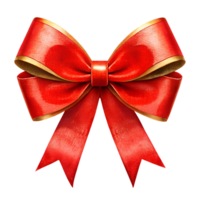 red ribbon bow isolated on background png