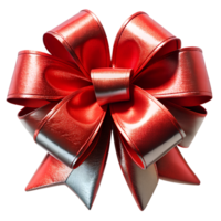 metallic red ribbon bow isolated on background png