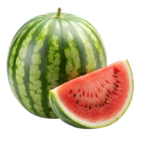 vattenmelon med skiva av vattenmelon isolerat på bakgrund png