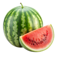 vattenmelon med skiva av vattenmelon isolerat på bakgrund png