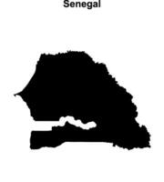 Senegal blank outline map design vector