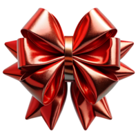 metallic red ribbon bow isolated on background png