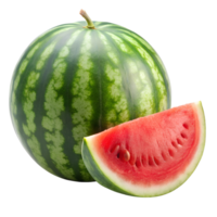 vattenmelon med skiva av vattenmelon isolerat på bakgrund png