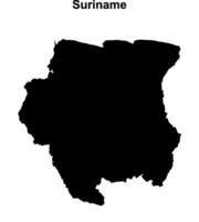Suriname blank outline map design vector