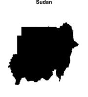Sudán blanco contorno mapa diseño vector