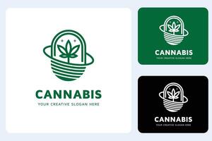 plantilla de diseño de logotipo de cannabis vector