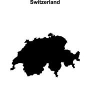 Switzerland blank outline map design vector