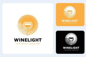 Wine Light Logo Design Template vector