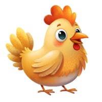 Illustration of Digital Painting, cute chicken isolated on background png