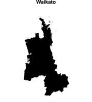 Waikato outline map vector