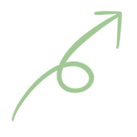 Green Arrow Line Upward Curved Arrow Sketch Arrow Line Element png