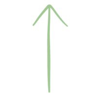 verde seta linha acima ou topo esboço seta linha elemento png
