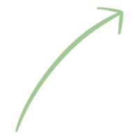 Green Arrow Line Upward Curved Arrow Sketch Arrow Line Element png