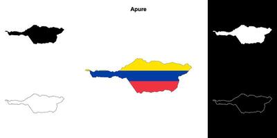 Apure state outline map set vector